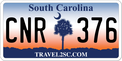 SC license plate CNR376