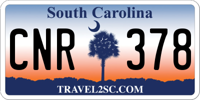 SC license plate CNR378