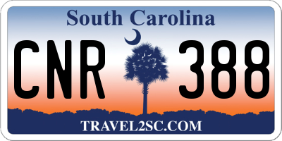 SC license plate CNR388