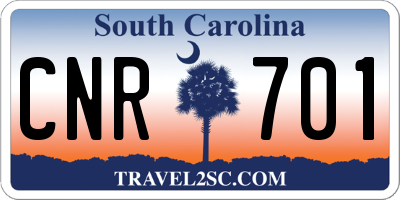 SC license plate CNR701