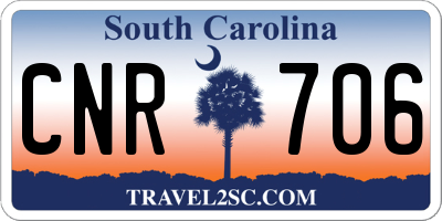 SC license plate CNR706