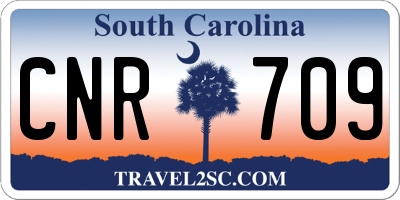 SC license plate CNR709