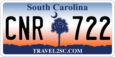 SC license plate CNR722