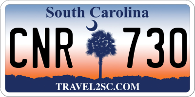 SC license plate CNR730