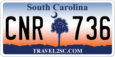 SC license plate CNR736