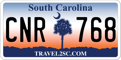 SC license plate CNR768