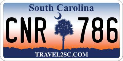 SC license plate CNR786