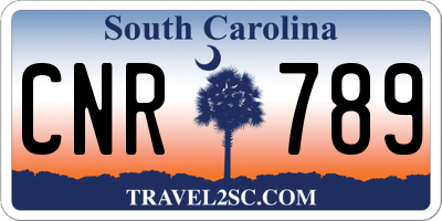 SC license plate CNR789
