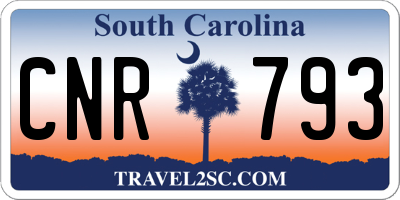 SC license plate CNR793