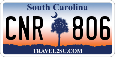 SC license plate CNR806