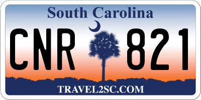 SC license plate CNR821