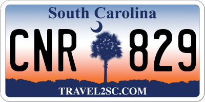 SC license plate CNR829