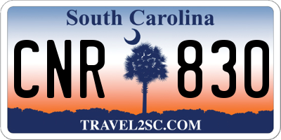 SC license plate CNR830