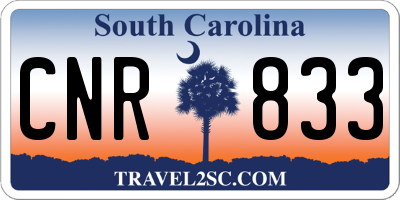 SC license plate CNR833