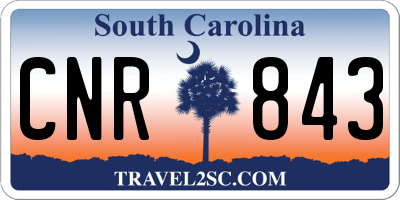 SC license plate CNR843