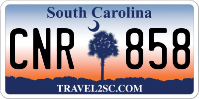 SC license plate CNR858