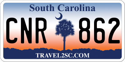 SC license plate CNR862
