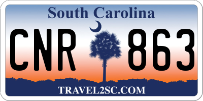 SC license plate CNR863