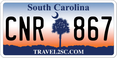 SC license plate CNR867