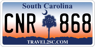 SC license plate CNR868