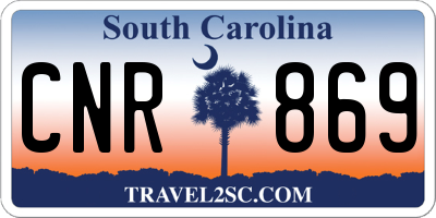 SC license plate CNR869