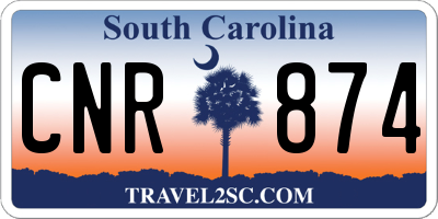 SC license plate CNR874