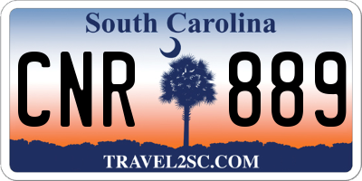 SC license plate CNR889