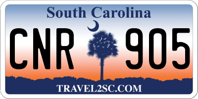 SC license plate CNR905