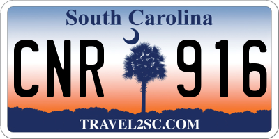 SC license plate CNR916