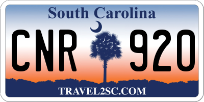 SC license plate CNR920