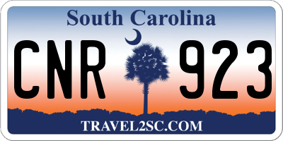 SC license plate CNR923