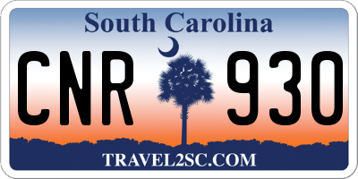 SC license plate CNR930