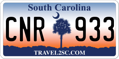 SC license plate CNR933
