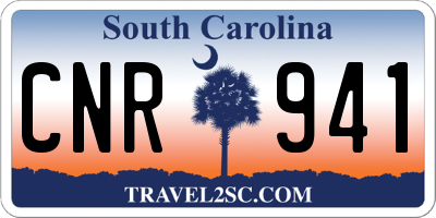SC license plate CNR941