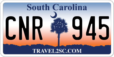 SC license plate CNR945