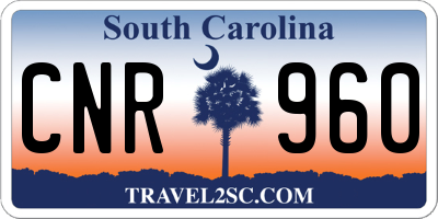 SC license plate CNR960