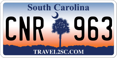 SC license plate CNR963