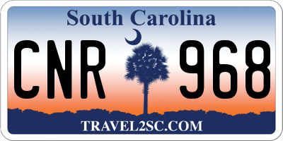 SC license plate CNR968