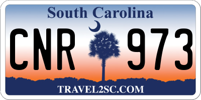 SC license plate CNR973