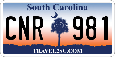 SC license plate CNR981