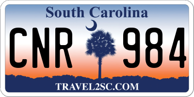 SC license plate CNR984