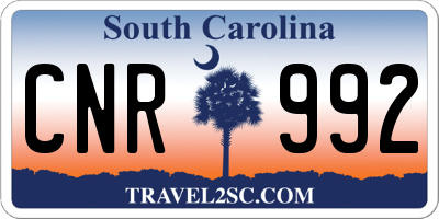 SC license plate CNR992