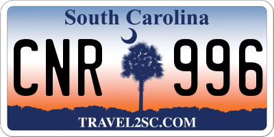 SC license plate CNR996