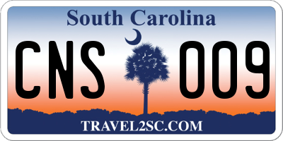 SC license plate CNS009