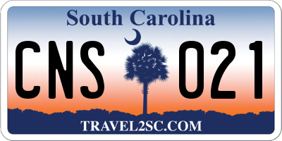 SC license plate CNS021