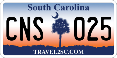 SC license plate CNS025