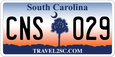 SC license plate CNS029
