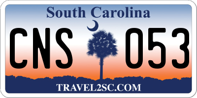 SC license plate CNS053