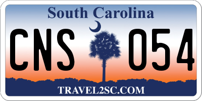 SC license plate CNS054