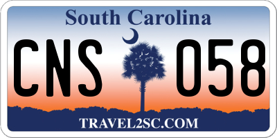 SC license plate CNS058